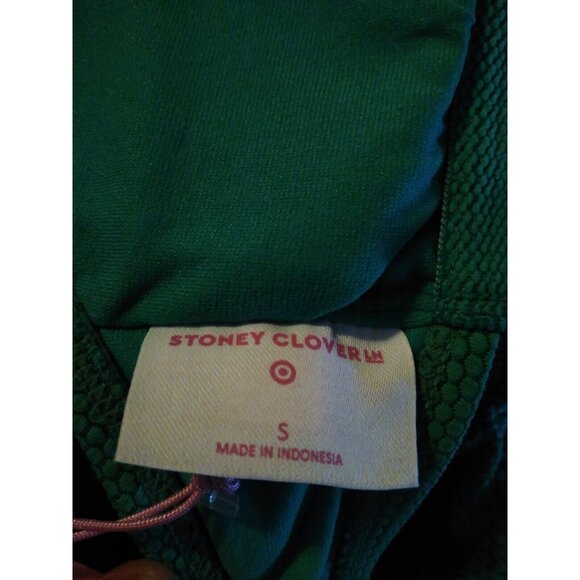 Stoney Clover Ln S 4-6 Deep V-Neck Textured One Piece Green Swim Suit Target NWT - Picture 9 of 9